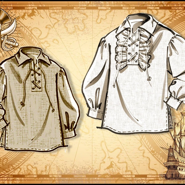 Pirate Shirt Pattern Etsy