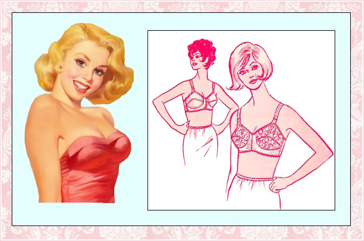 Vintage 1969-BOMBSHELL BULLET Bra-sewing Pattern-two Styles-pretty