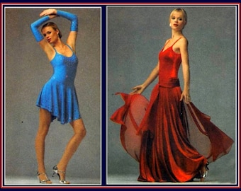 Dance Costume Sewing Pattern-JAZZ- BALLET-LYRICAL-8 Super Star Outfits-Dresses-Skirts-Shoulder Drape-Gauntlets-Uncut-Size 12-20- Rare