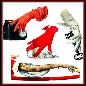 Vintage 1950s-COUTURE GLOVE COLLECTION- Sewing Pattern-Four Styles- Evening -Gauntlet -Lace Sleeve Gloves -John Frederics Original-Mega Rare