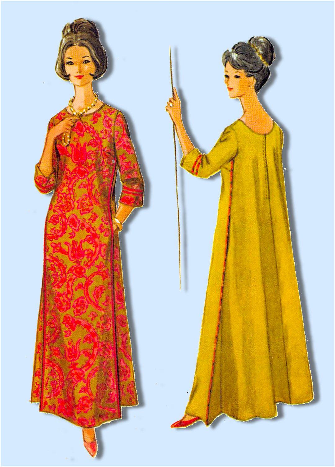 muuuuページ Vintage 1963-ELEGANT Muu-muu-sewing Pattern-three Panels-scoop