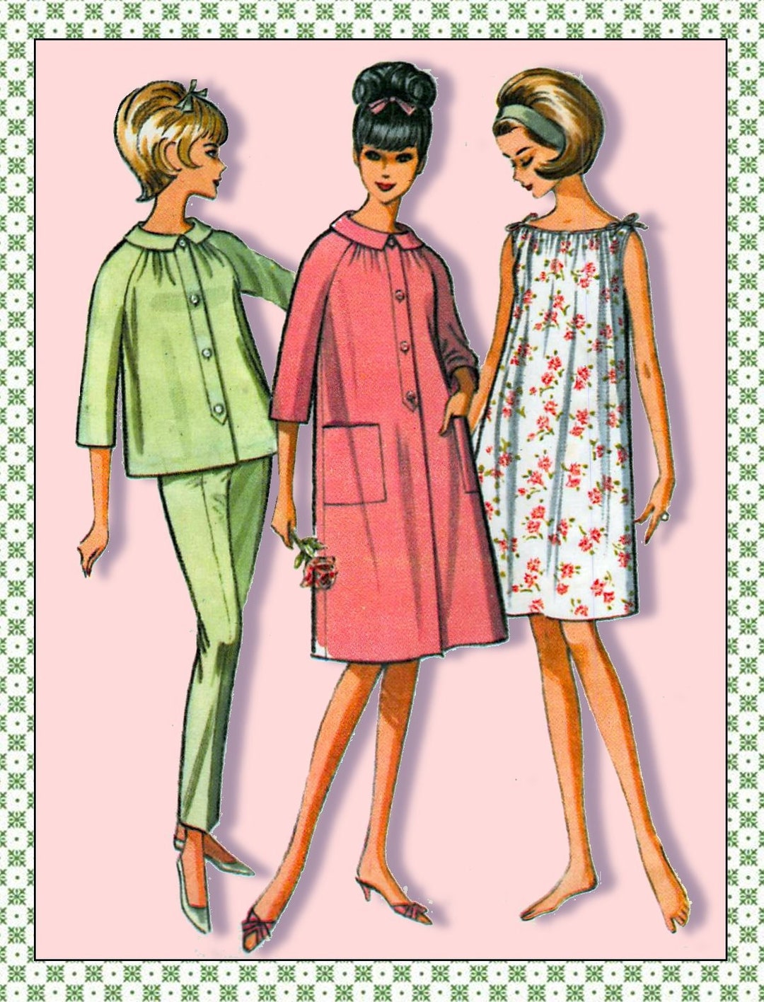 Vintage 1964-PAJAMA Party-sewing Pattern-pajamas - Etsy