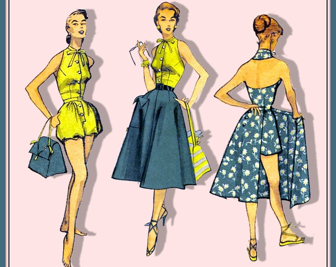 Vintage 1951-HOLLYWOOD BOMBSHELL Ensemble-sewing Pattern-bloomer Style ...