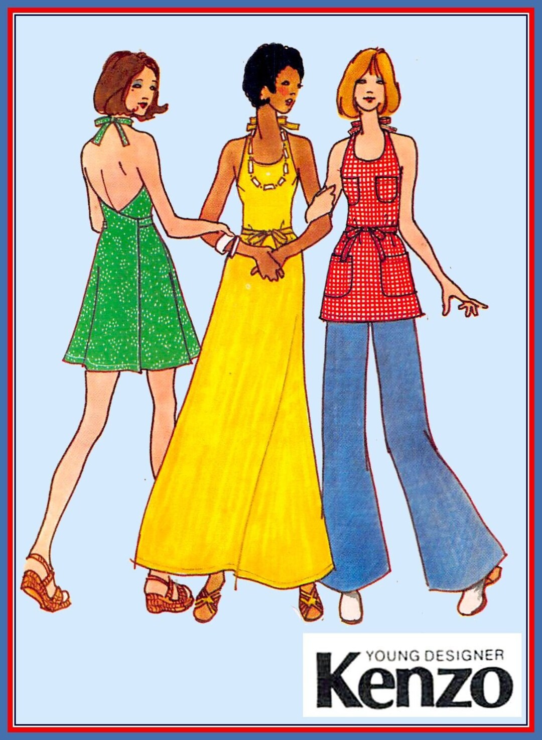 Vintage 1973-KENZO DESIGNER Original-sewing Pattern-wrap