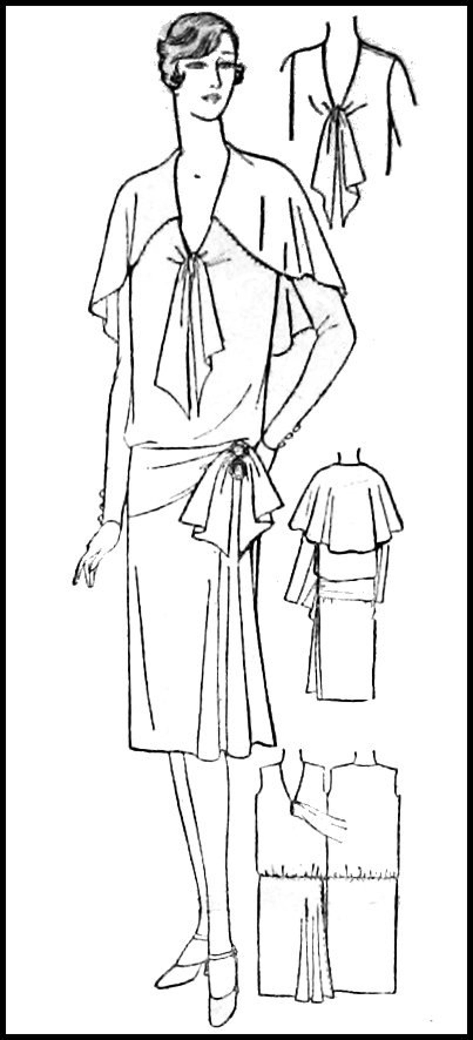 Vintage 1920s-flapper TEA Gown-draped Dress-sewing Pattern-two Styles ...