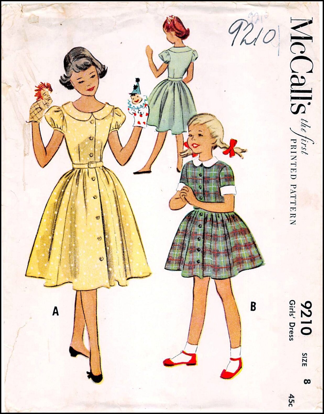 Vintage 1952-SCHOOL GIRL Frocks-sewing Pattern-two Mid-century | Etsy