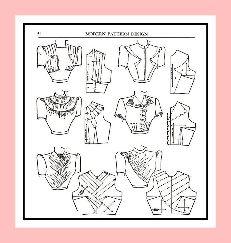 1942-modern Pattern Design Ebook-flat Pattern Making-sewing-fashion-design-techniques-253  Pages-digital Ebook Only NOT a Paper Book 