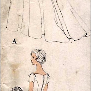 May include: A black and white line drawing of two wedding dresses. The top dress is a full-length gown with a veil. The bottom dress is a shorter dress with a bouquet of flowers.
