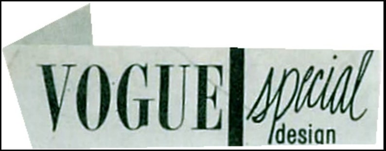 May include: A white label with black text that reads "VOGUE special design".