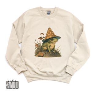 The Wizard Sweatshirt, Witchy Frog Oracle Card Shirt, Trendy Goblincore Clothing, Mushroom Cottagecore Frog Lover Gift