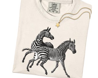 Comfort Colors® Zebra Shirt, Retro Animal Graphic Tee, Wild Animal Lover Shirt, Safari Animal T-Shirt, Gift for Nature Lover