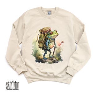 Hiking Sweatshirt, Frog lover gift, Western Frog Shirt, Meme Shirt, Cool Shirt, Cute Animal Shirt, Trendy Shirt, Funny Frog Shirtlogo