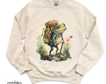 Vandring groda tröja, rolig djur meme tröja