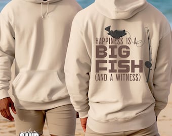 Happiness is a big fish, Mens Fishing T shirt, Funny Fishing Shirt, Fishing Graphic Tee, Fisherman Gifts, Present For fisherman, Good Catch