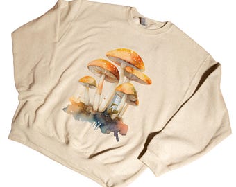Retro Mushroom Sweatshirt | Cottagecore Forest Shirt | Whimsical Nature Pullover | Fungi Lover Gift | Botanical Fairycore Sweater