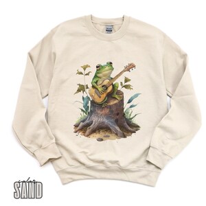 Guitar Sweatshirt, Western Frog Shirt, Meme Shirt, Cool Shirt, Cute Animal Shirt, Trendy Shirt, Funny Frog Shirtlogo