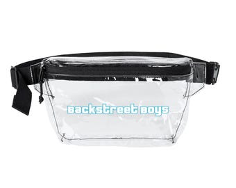 90's / Y2K Boy Band Inspired Transparent Fanny Pack | Clear Holographic Waist Bag