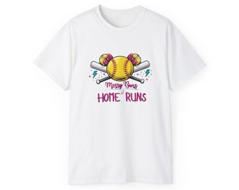 Messy Buns & Home Runs Softball Unisex Tee | Personalized with Team Name, Player, Number