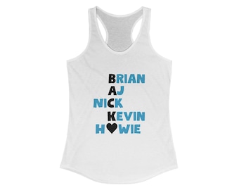 Backstreet Boys Names Racerback Tank Top, Pop Music Sleeveless Shirt