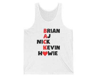Backstreet Boys Names Tank Top, 90s Retro Music Fan Tee