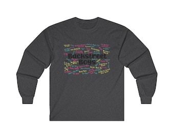 Backstreet Boys Lyrics Long Sleeve Tee, 90s Retro Band Shirt