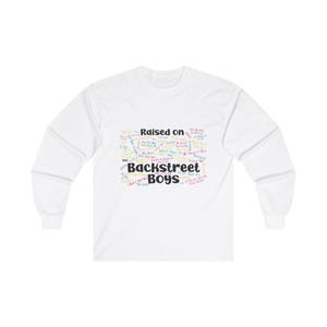 Backstreet Boys Song Titles Long Sleeve Tee - Unisex Music Fan Graphic Shirt, Retro Pop Band Top, 90s Boy Band Gift, Concert Memorabilia