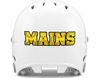 Customized Softball Themed Kiss-Cut Vinyl Decal