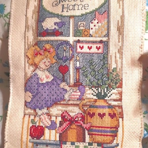 Home Sweet Home Vintage Cross Stitch, Unframed