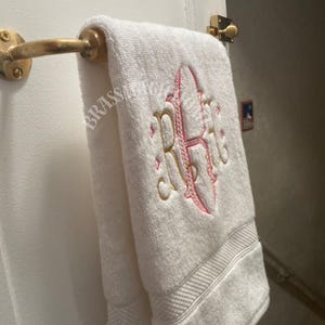 Handmade Engraved Brass Towel Bar: Moroccan Bathroom Decor