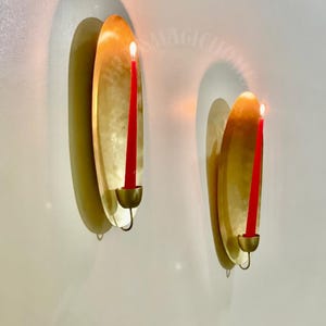2個セット、楕円形の真鍮製金箔キャンドルホルダー、モロッコ風キャンドルスティックランプ、エレガントな壁飾り、クリスマスの装飾ホームアクセント