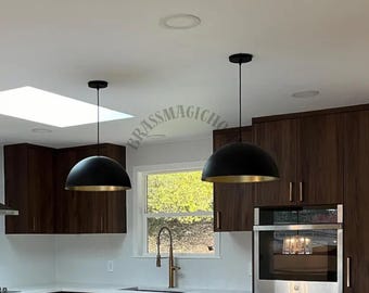 Handmade Black Brass Dome Pendant Light – Moroccan Style