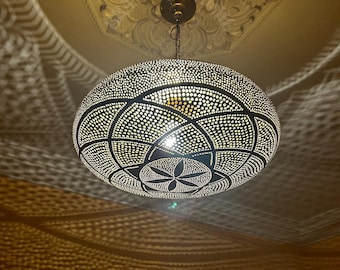 Moroccan Brass Pendant Light, Engraved Chandelier, Decor Home