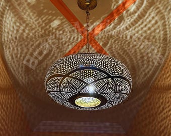 Hanging copper lamp, Brass Pendant Light - Elegant ceiling  Lampshades ,Chandelier lantern
