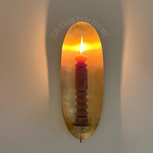 SET OF 2 Moroccan Oval Wall Sconce , Oval Brass Gold Leaf Candle Holder Wall Light, Moroccan Brass Wall Light Modern Design ,  Gift Home
