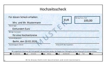 Cheque - Presente de casamento - Voucher de casamento - Modelo de cheque - Cheque para impressão - Presente de banco - Voucher - Personalizável