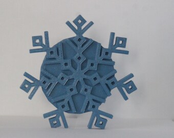 Posavasos personalizado impreso en 3D con forma de copo de nieve