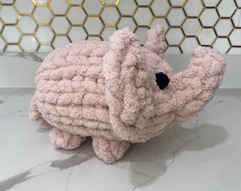 Chunky Hand-knit Elephant Plushy