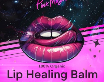 Organic Lip Healing Balm – Soothes Chapped Lips and Heals Cold Sores Fast | Tea Tree & Lavender Infused, Deep Hydration, All-Day Protection