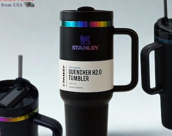 Stanley Black Chroma Quencher H2.0 Tumbler 40oz | Iridescent Stainless Steel Travel Cup