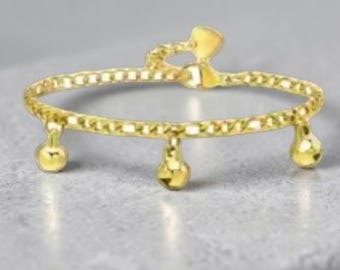 Adjustable Bell Charm Anklet – Beaded Foot Chain Jewelry for Girls & Boys, Kids Gift