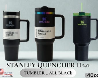 Stanley Quencher H2.0 Tumbler 40oz | All Black Insulated Cup With Handle