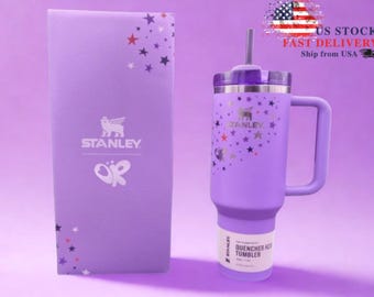 Olivia Rodrigo Inspired Stanley 40oz Quencher Tumbler | Aesthetic Insulated Stainless Steel Travel Cup with Handle & Straw |  Limited Style