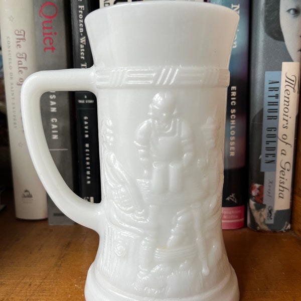 Vintage 1960’s Milk Glass Federal Glass Tankard/Beer Stein(s) drinkware; barware