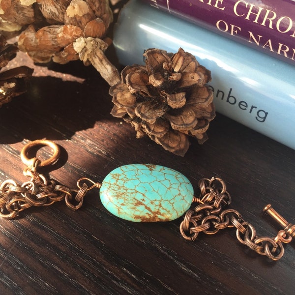 Copper Canyon: turquoise bracelet, copper bracelet, southwest jewelry, coper jewelry, turquoise jewelry, boho bracelet