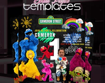 Elmo Birthday Invitation: Sesame Street Party, Editable Flyer (Digital Download)