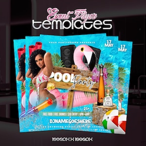 Summer Party Flyer Template: DIY Pool Party Invitation (Digital Download)