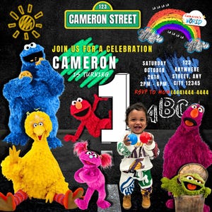 Elmo verjaardagsuitnodiging, Sesamstraat verjaardagsuitnodiging, bewerkbare flyer, Instant download, Elmo's World
