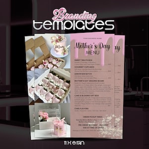 Mother's Day Menu Template: Baker's Menu, Small Business (Digital Download)