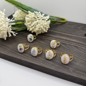Adjustable Oval Rings | Polymer Clay Rings