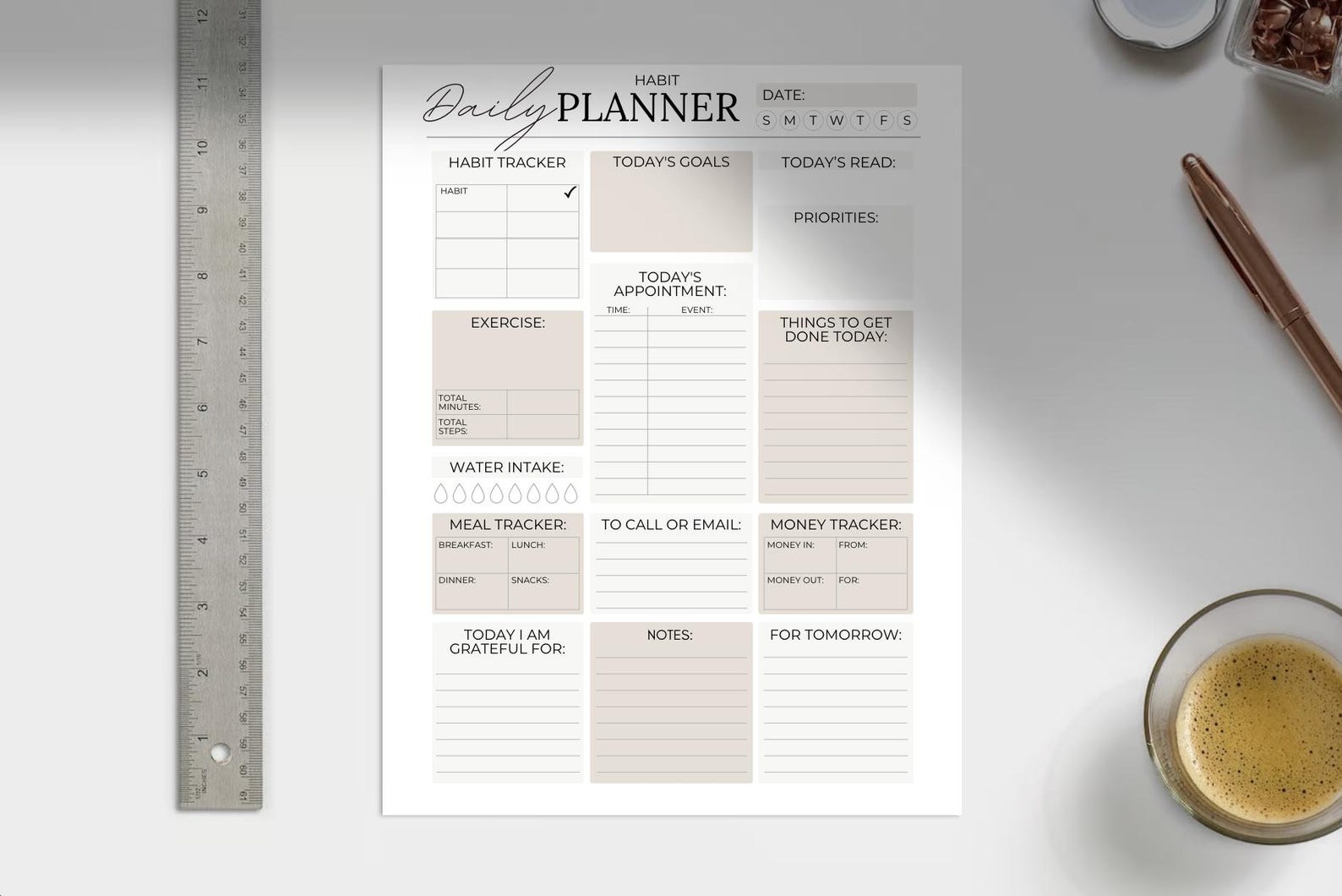 Daily Planner & Habit Tracker | Schedule Routine I Track Goals I Time ...